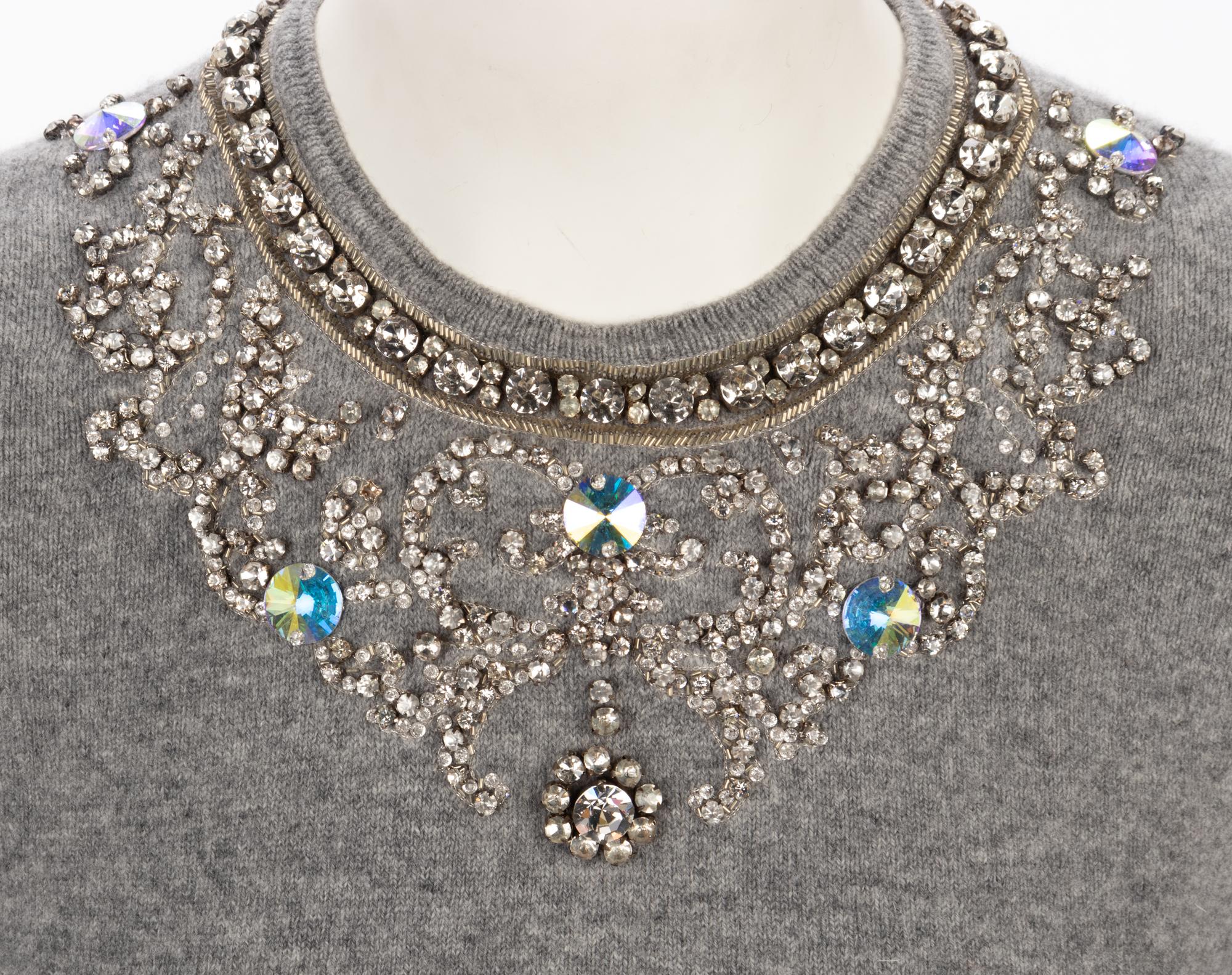 Five Oscar de la Renta Embellished Neckline Sweaters, ca.2009