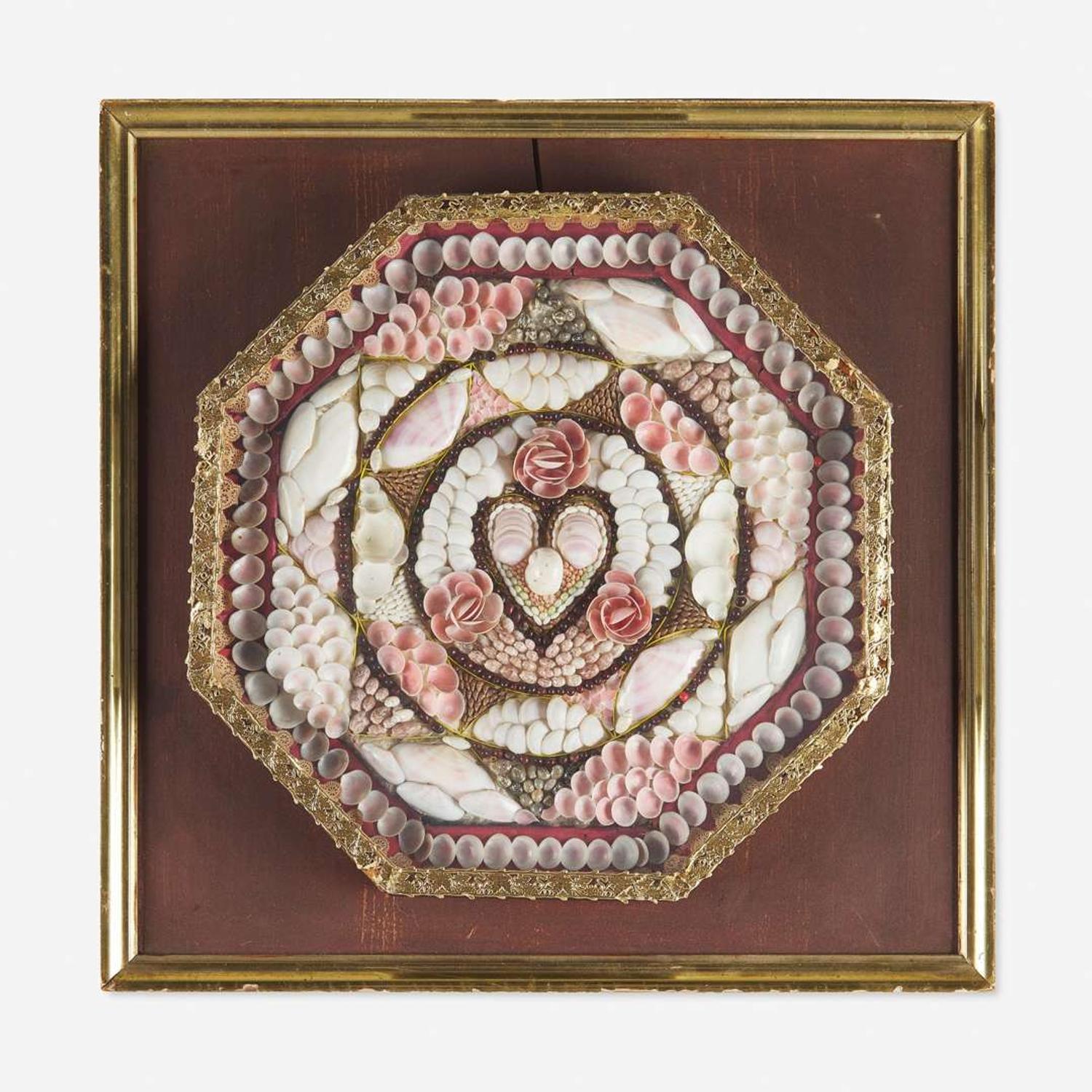 A pair of sailor's shellwork valentines Barbados, late 19th century