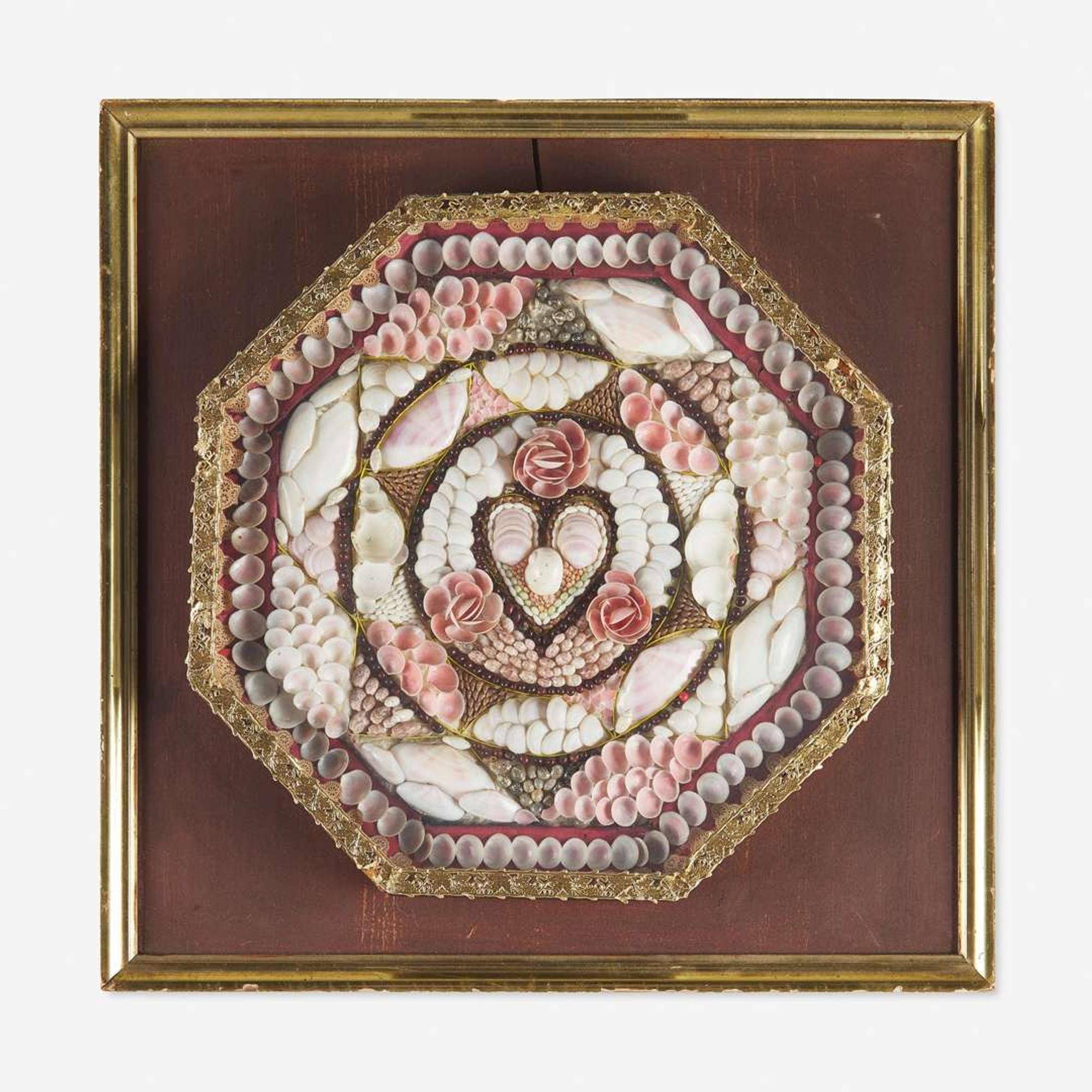 A pair of sailor's shellwork valentines Barbados, late 19th century