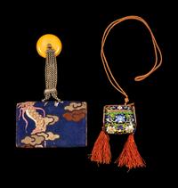 A Japanese Tobacco Purse and A Cloisonné Enamel Inro