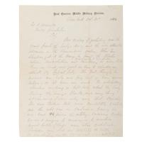 [CIVIL WAR]. FORSYTH, James W. (1834-1906). ALS to Col. Edwards describing Gen. Sheridan's victory at the Battle of Cedar Creek. 20 Oct 1864.