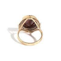A Neoclassical Gold and Carnelian Finger Ring with a Head of Medusa