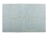 [WESTWARD EXPANSION]. Letter describing the Oregon Territory and settler hardships, 1853.
