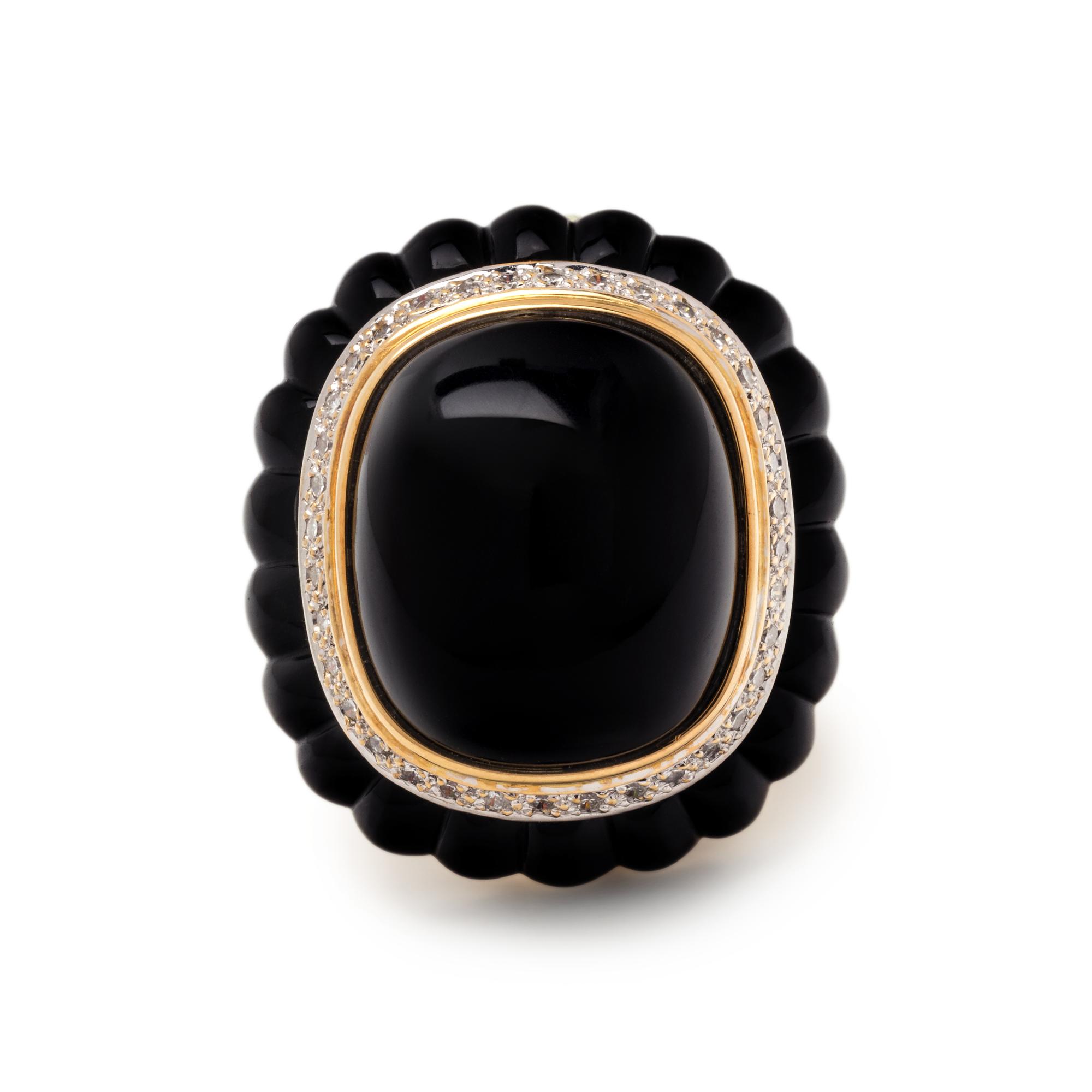 ONYX AND DIAMOND RING