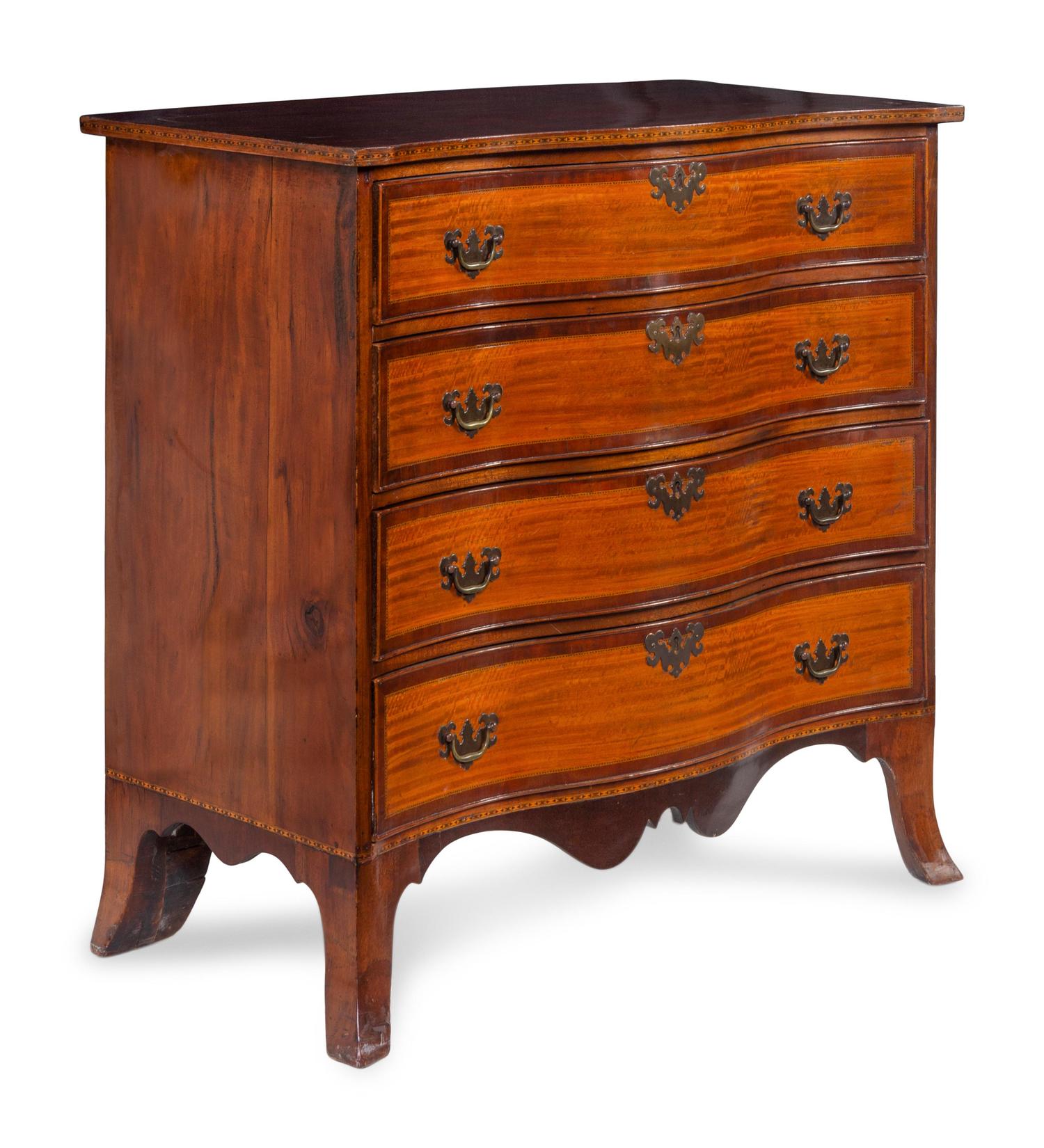 A Federal Satinwood and Mahogany Chest of Drawers