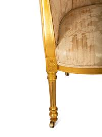 A Louis XVI Style Giltwood Bergère