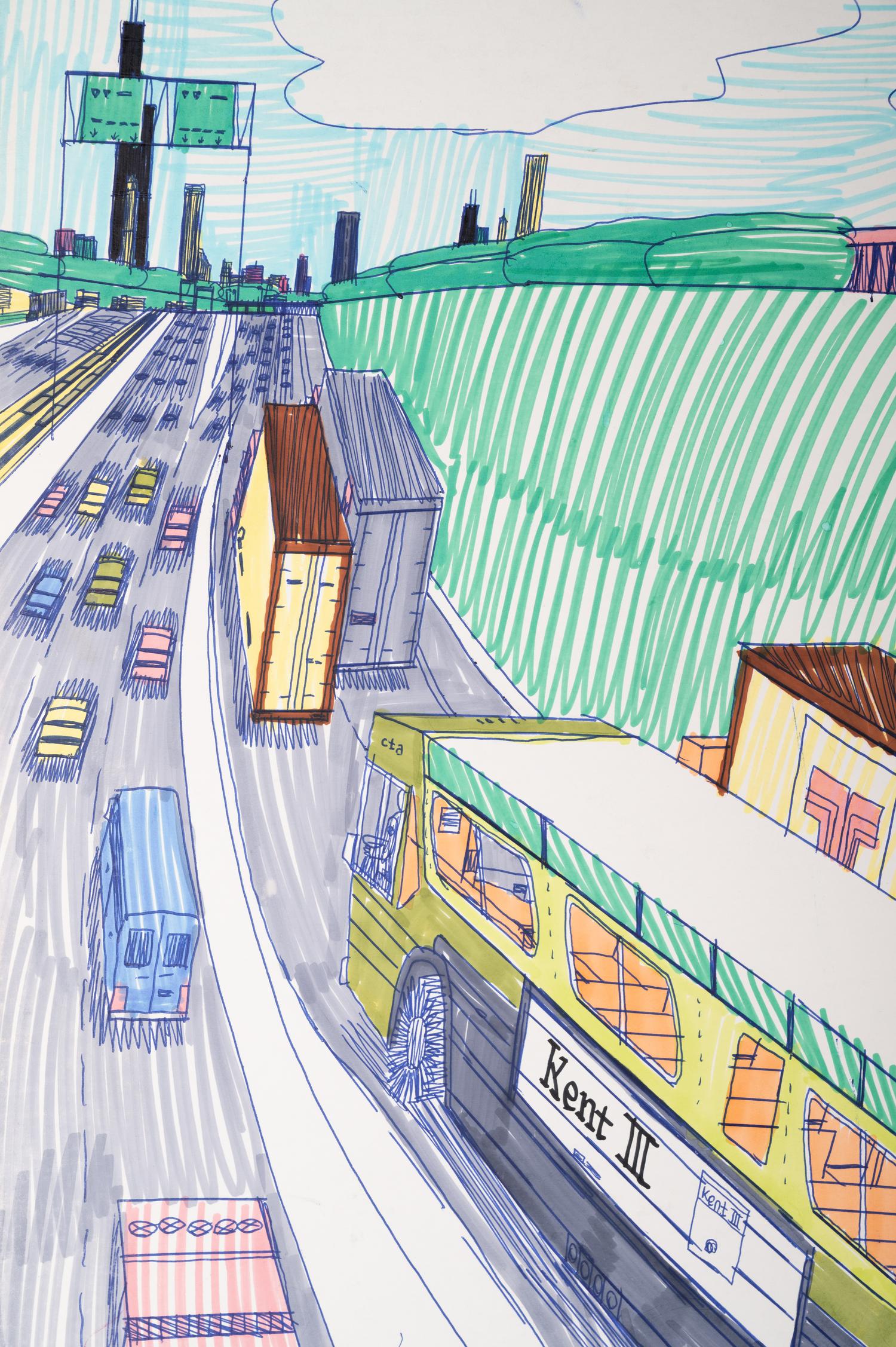 The Dan Ryan Expressway past 51st St, Toward 47th St