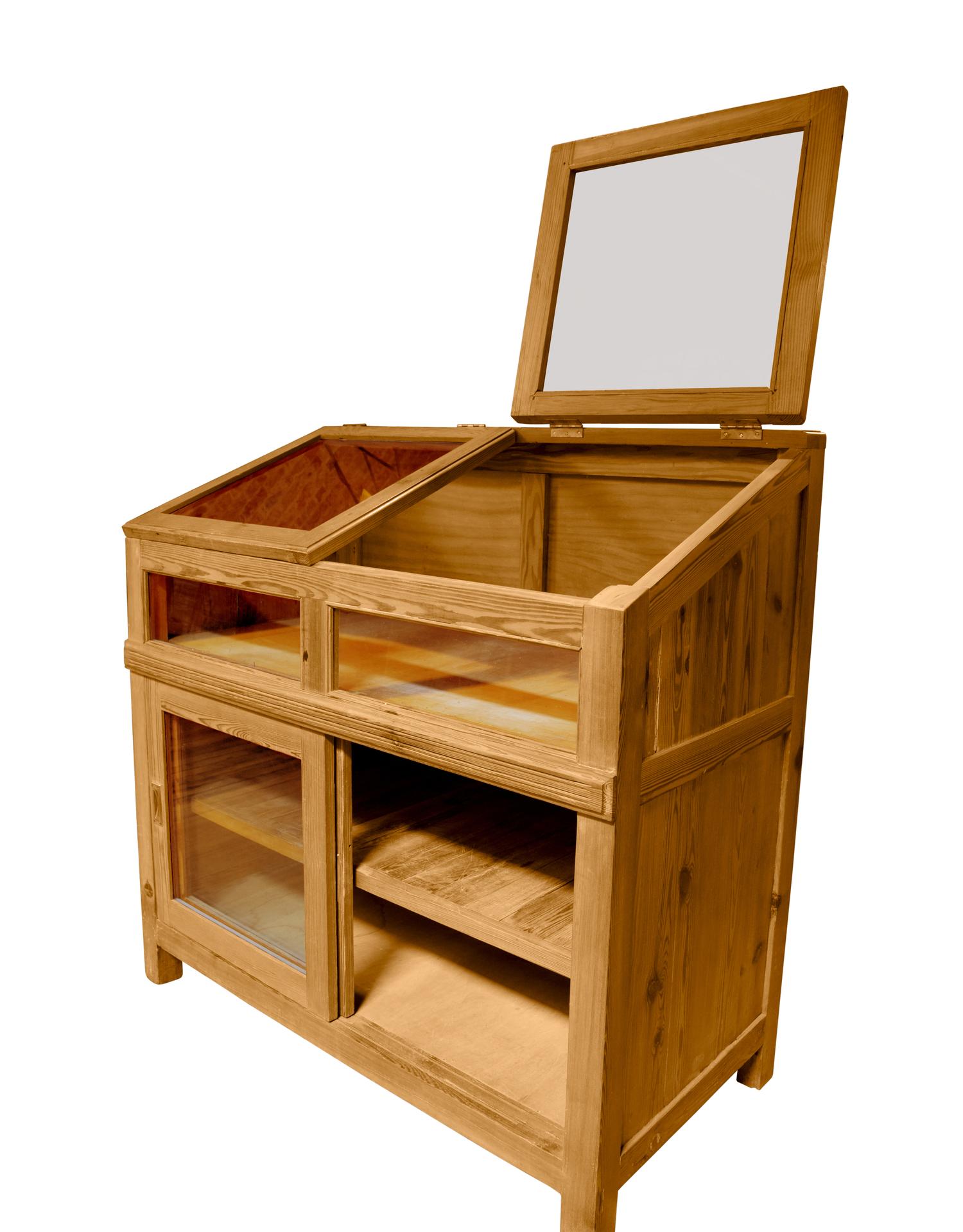 A Pine and Glass Display Case 47.5" W x 24.5" D x 47" H — Argentina, 20th Century