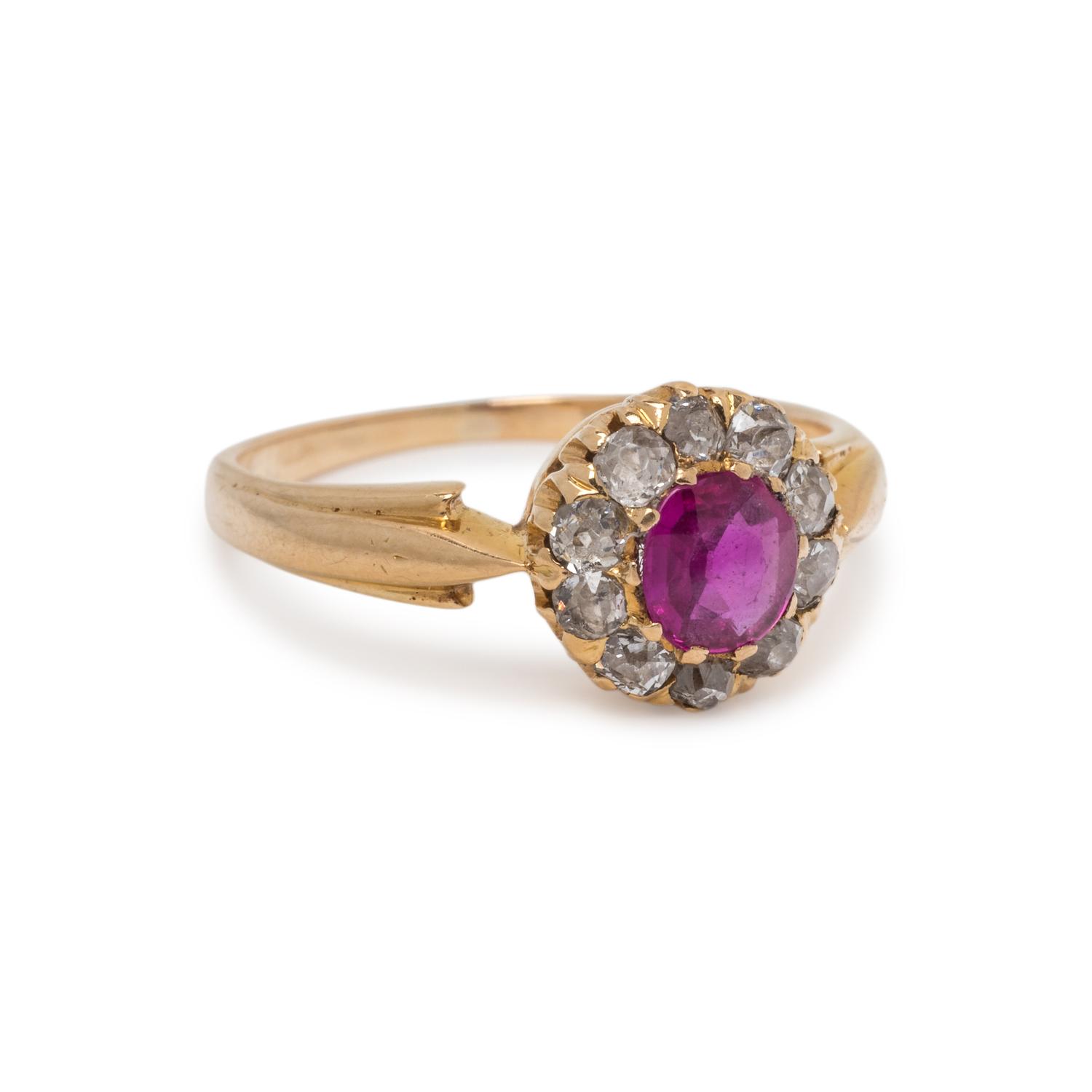 ANTIQUE, RUBY AND DIAMOND RING