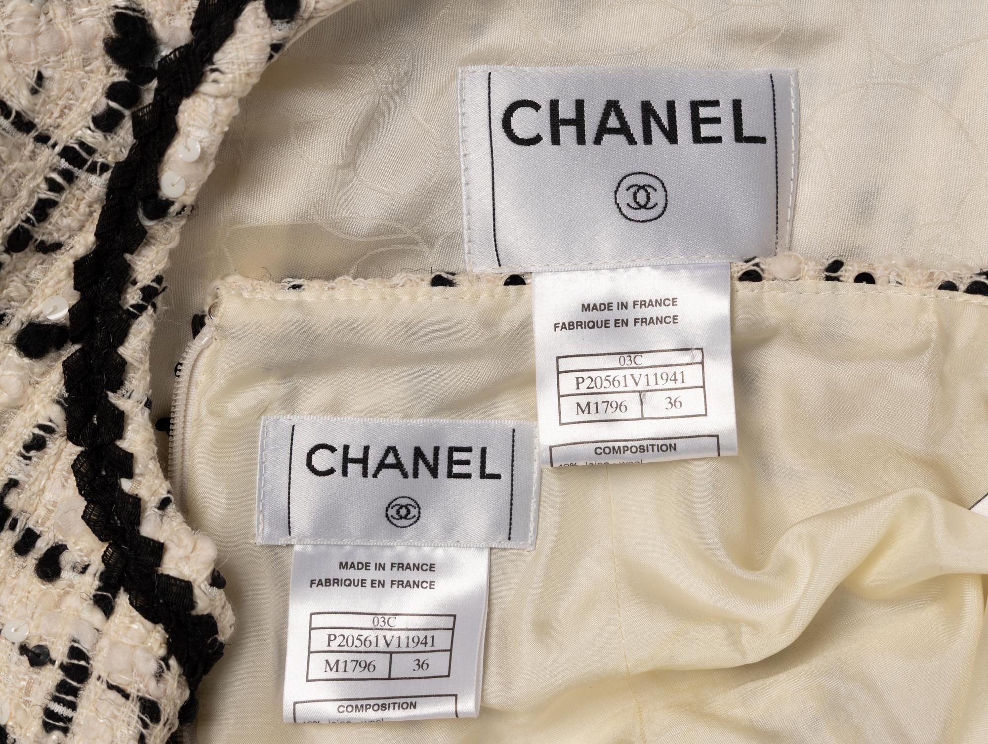 Chanel, Black & White Tweed Skirt Suit