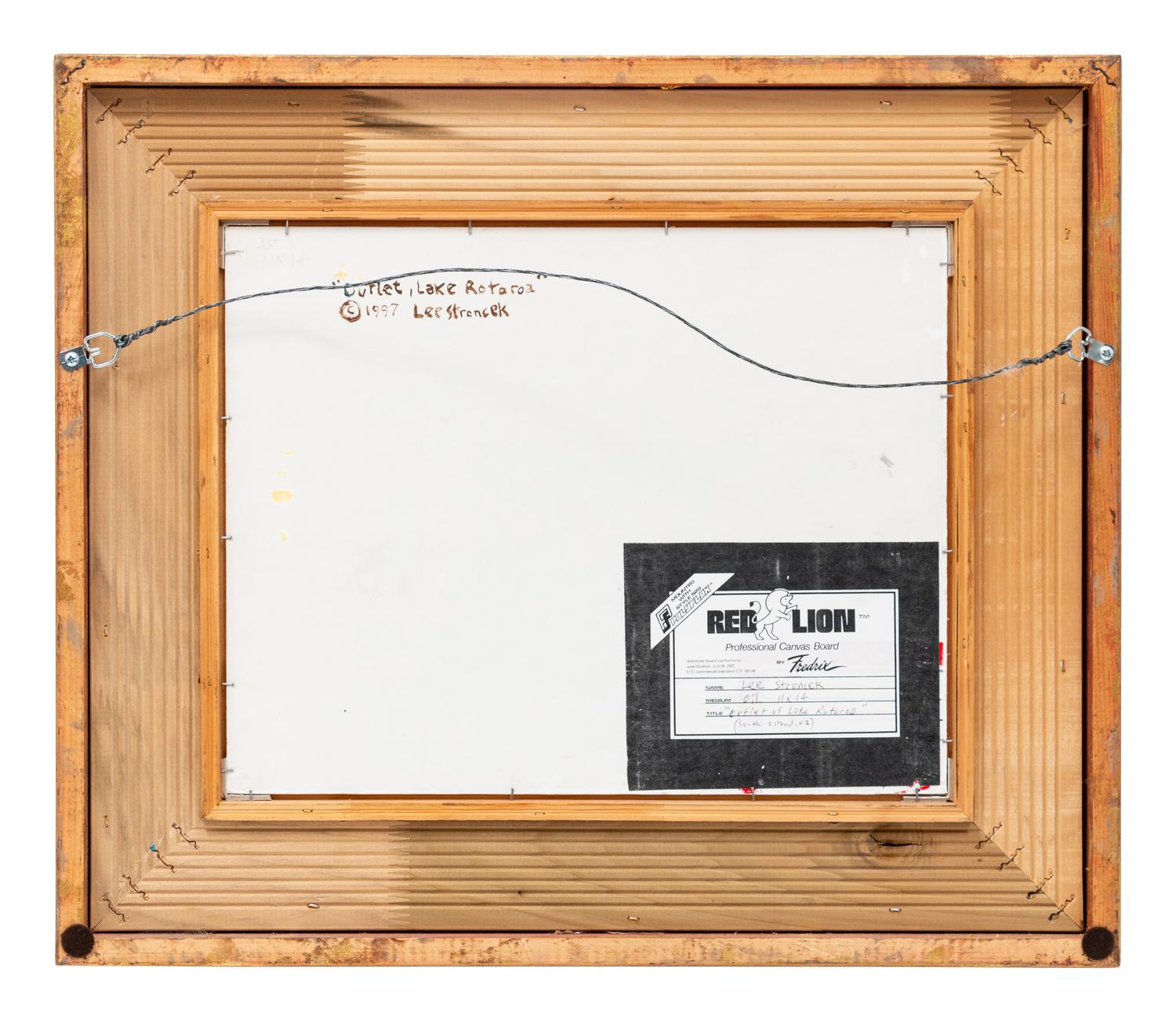 Two Works: Outlet, Lake Rotaroa , 1997, oil on board and Fish in the Stream, oil on canvas