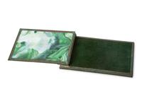 A Group of Arts and Crafts Style Bronze and Glass Desk Articles