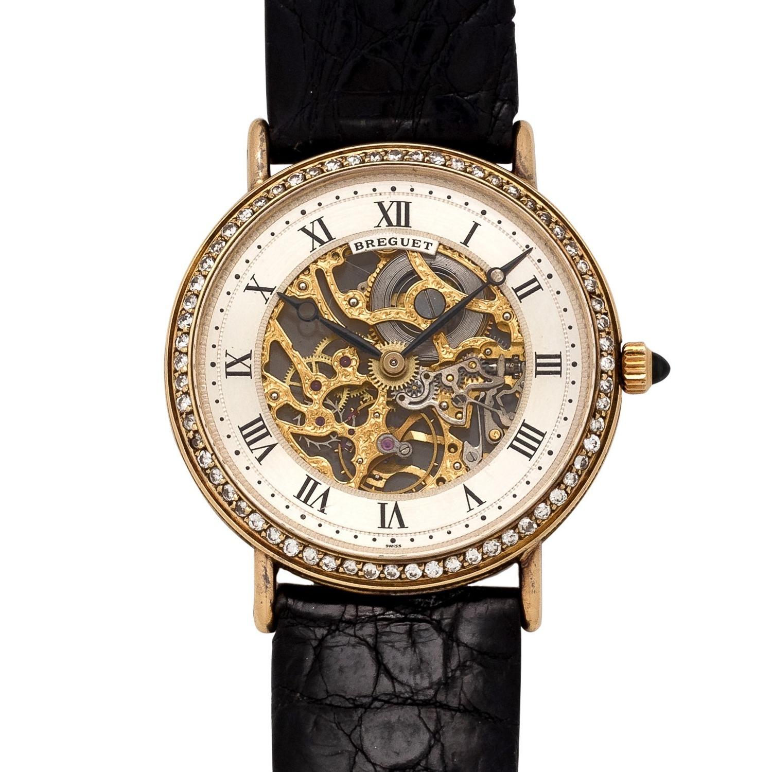 Breguet, 18K Yellow Gold and Diamond Skeleton Wristwatch