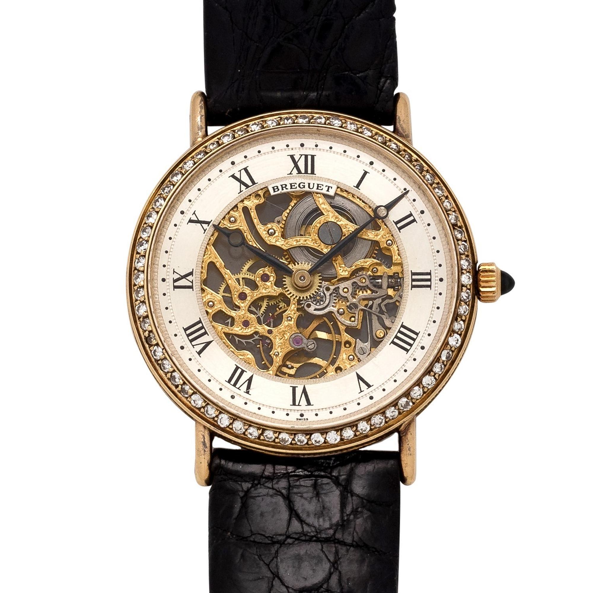 Breguet, 18K Yellow Gold and Diamond Skeleton Wristwatch