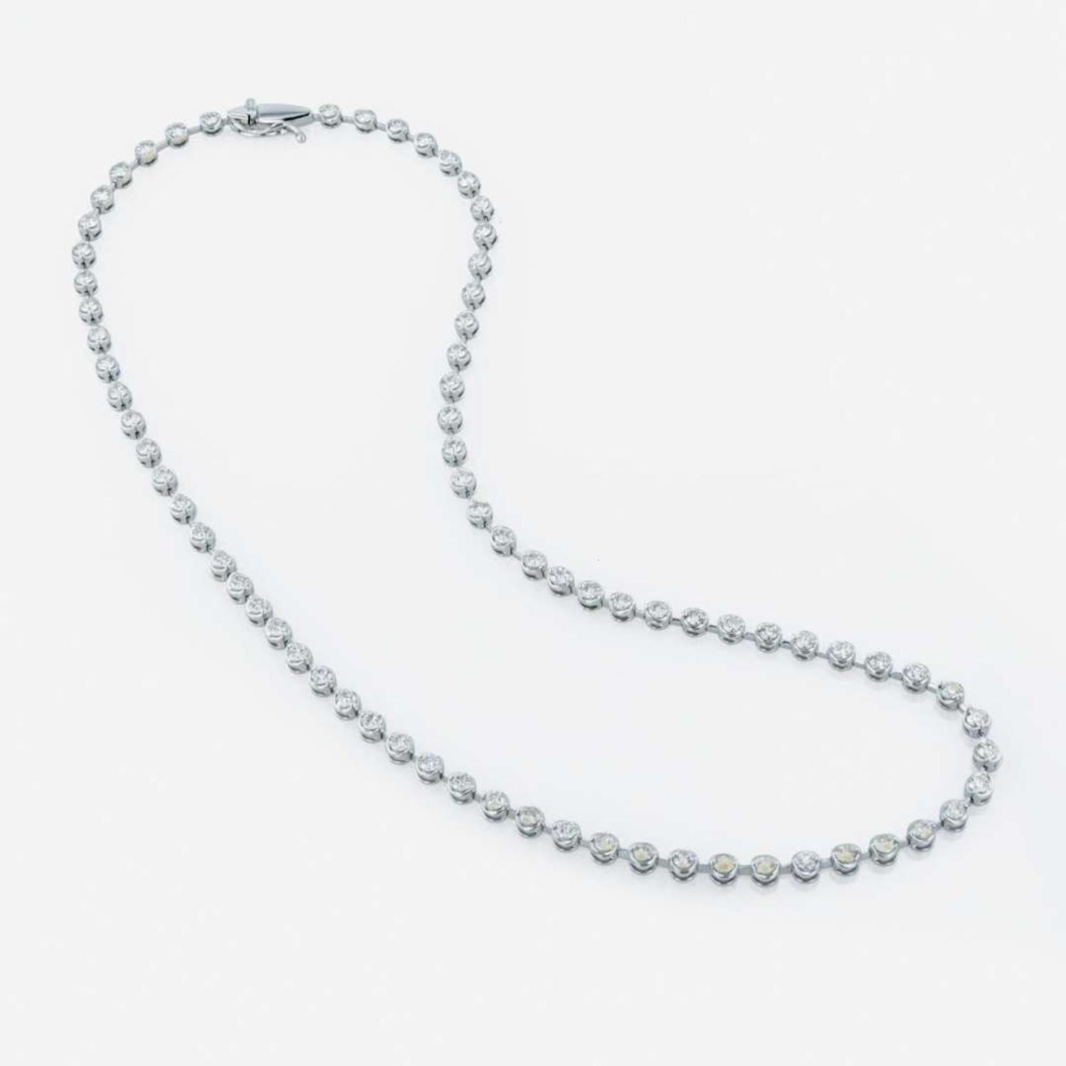 An 18K white gold and diamond necklace