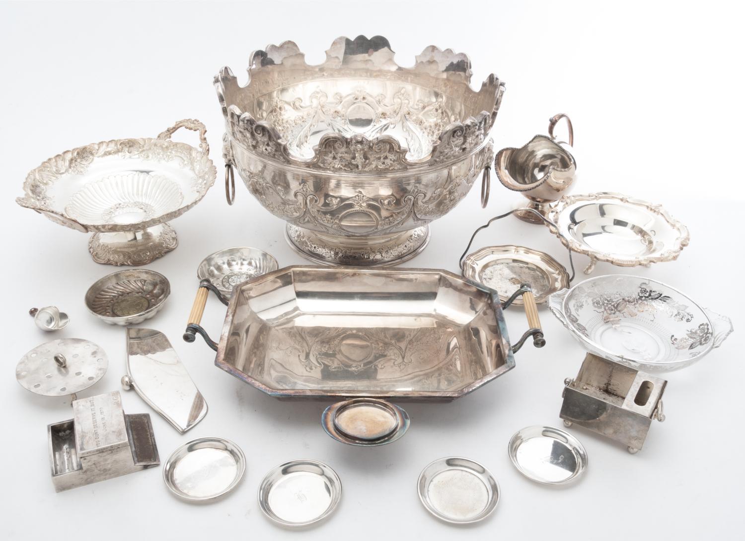 An English Silver-plate Monteith Diameter 18 inches.