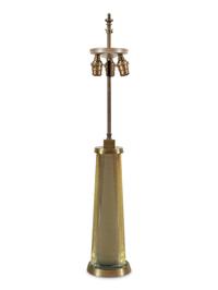 A Fontana Arte Glass and Gilt Brass Table Lamp
