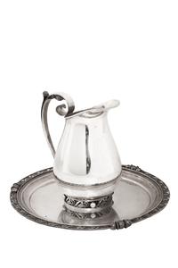 An American Silver Water Pitcher and Serving Tray in the Jensen Manner