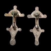 A Pair of Ostrogothic Silver and Garnet Fibulae