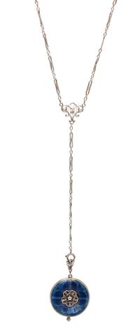 A Gold, Polychrome Enamel and Diamond Open Face Pendant Watch, Longines for Phelps & Perry, New York, 19.80 dwts.