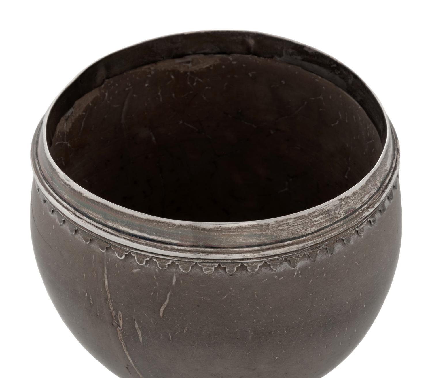 A Continental Silver Mounted Coconut Cup