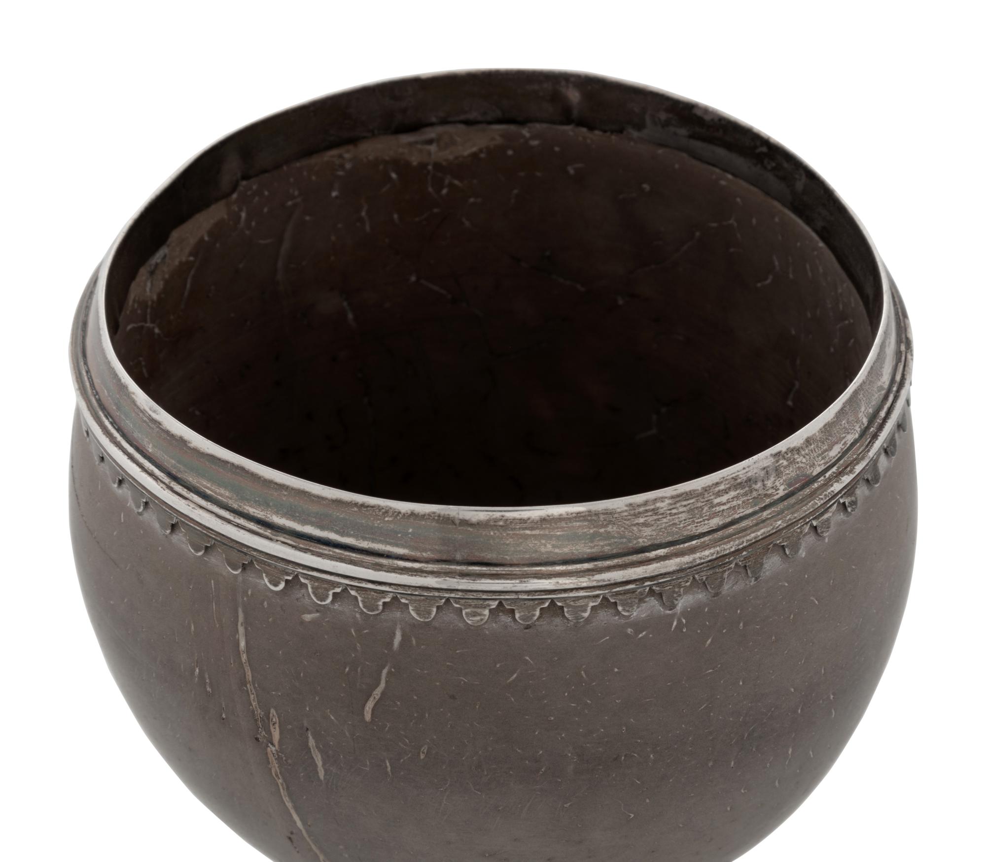 A Continental Silver Mounted Coconut Cup