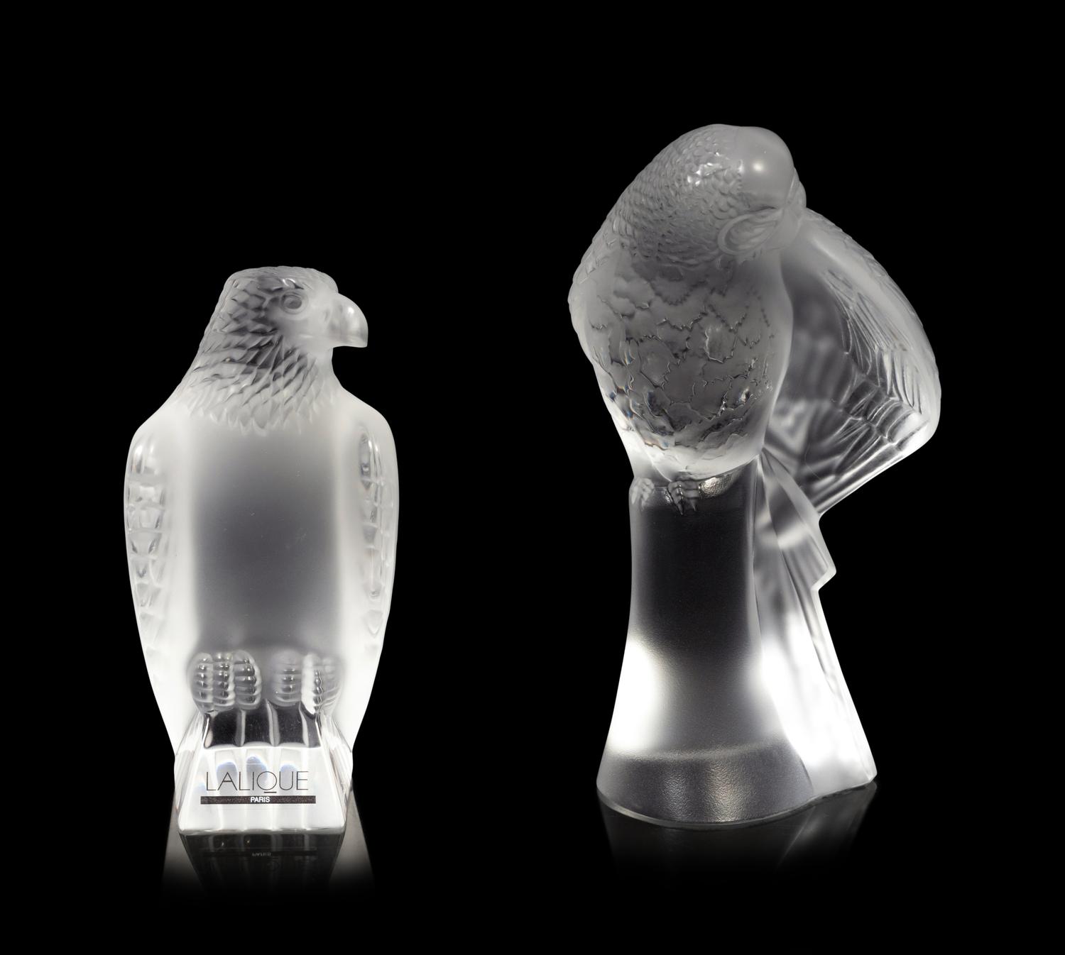 Two Lalique Bird Ornaments