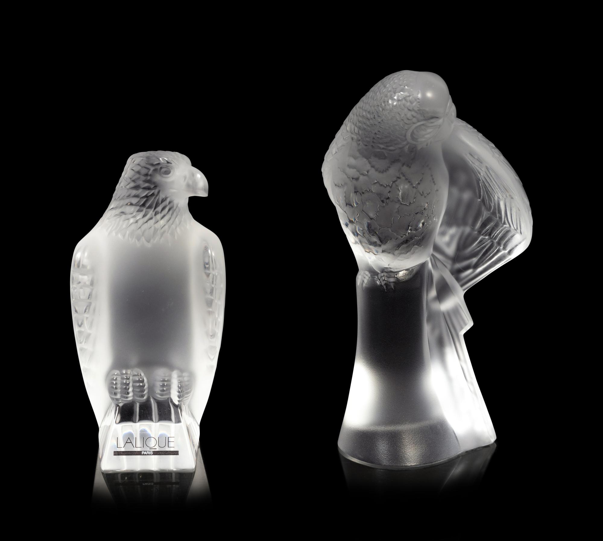 Two Lalique Bird Ornaments