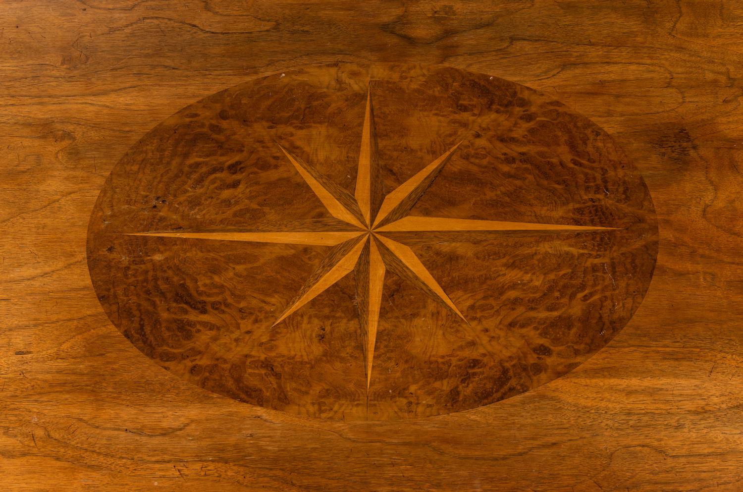 A George III Style Walnut, Yew Wood and Marquetry Breakfast Table