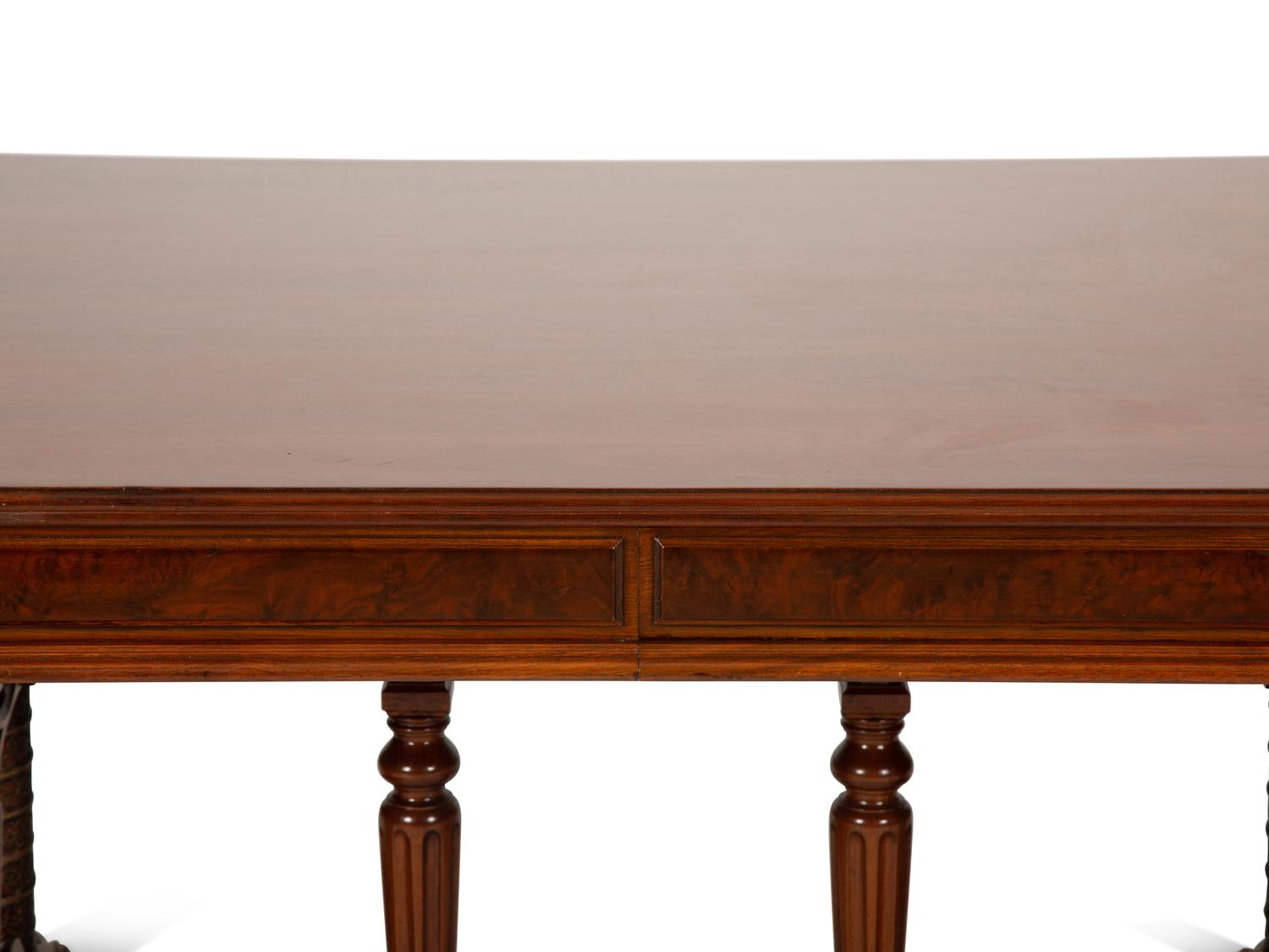 An English Renaissance Revival Carved Mahogany Library Table