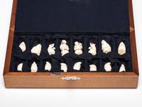 Inuit Carved Walrus Ivory Chess Set