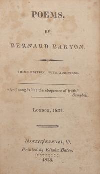 [Americana] [Ohio Imprints] Barton, Bernard. Poems