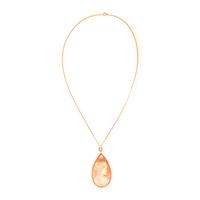 Cameo and Yellow Gold Pendant Necklace