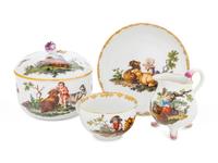 A Meissen Porcelain Four-Piece Tea Service