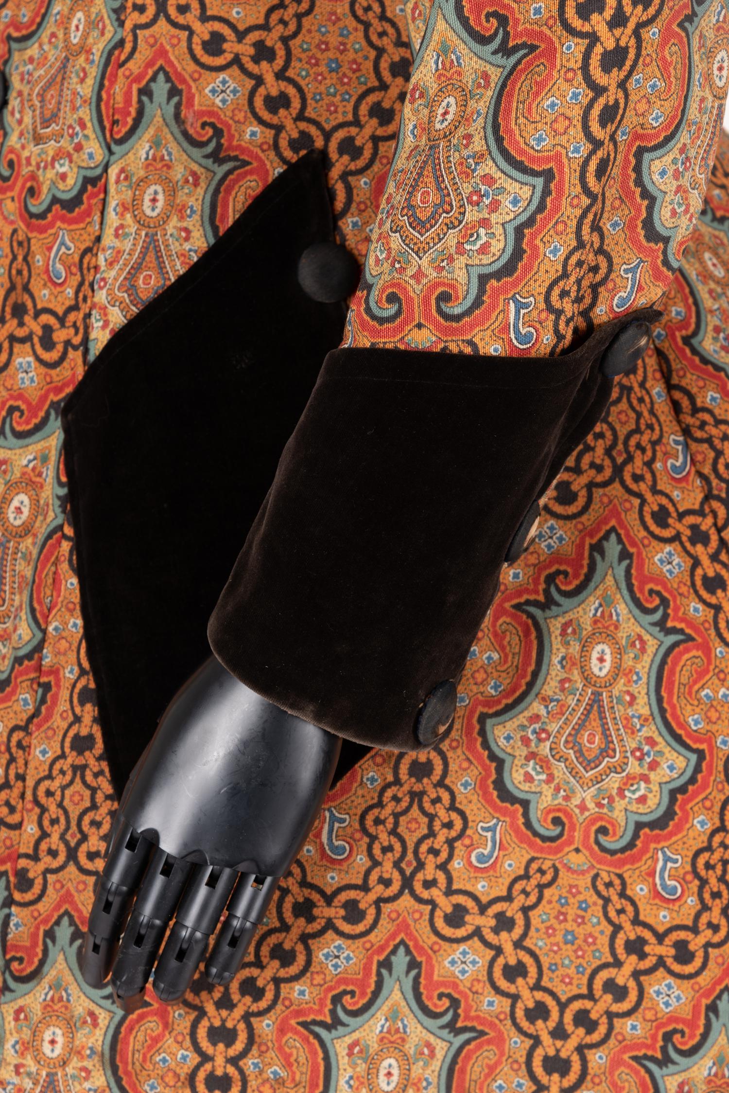 Paisley Coat Trimmed with Brown Velvet, 1860s