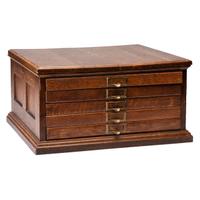 An Oak Five-Drawer Flat File Cabinet