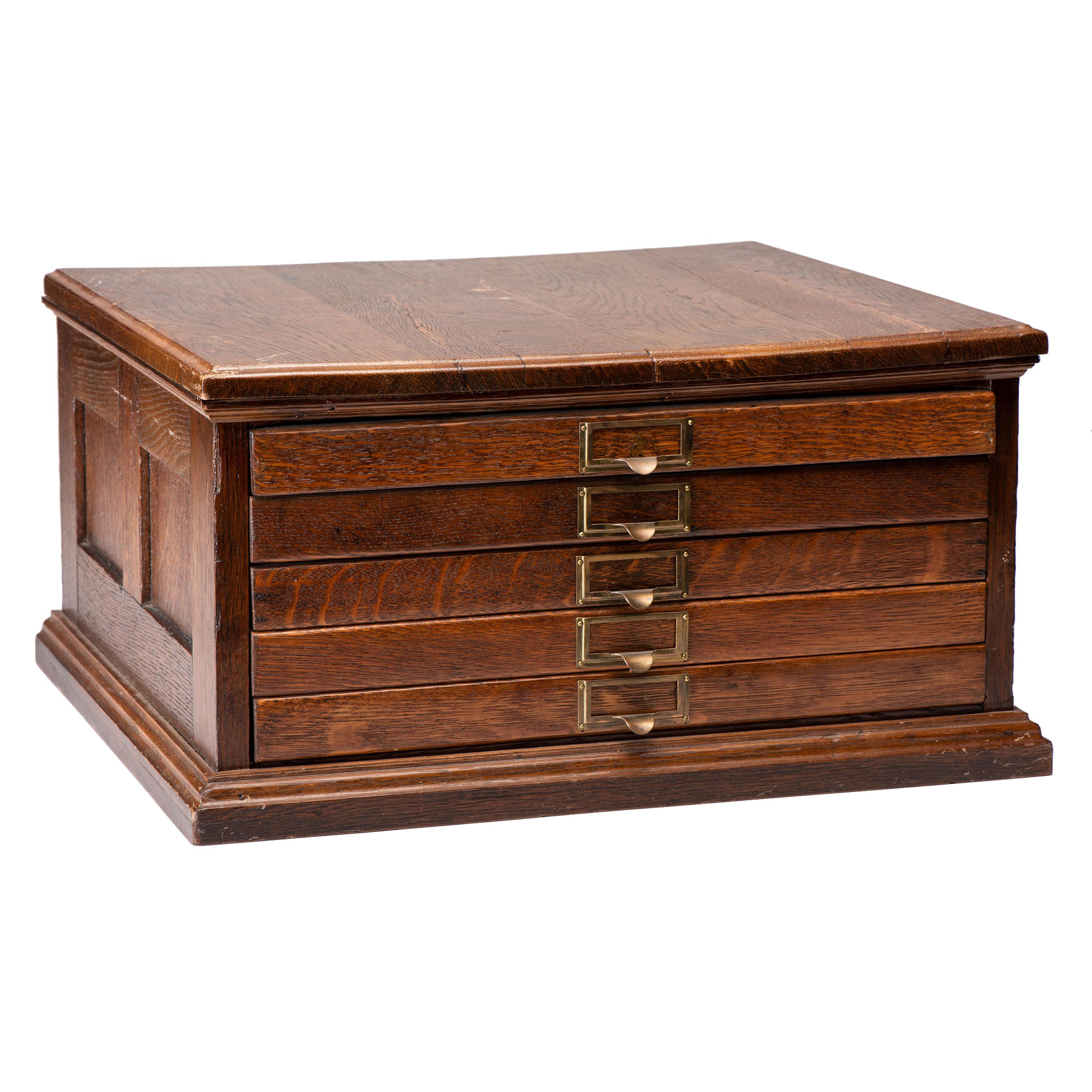 An Oak Five-Drawer Flat File Cabinet