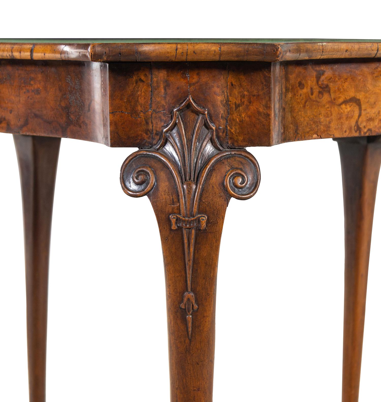 An Austrian Carved Burl Walnut Flip-Top Table