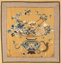 A Chinese Embroidered Silk Panel