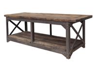 An Industrial Wood and Steel Table 95" W x 30.5" D x 33" H — United States, Early 20th Century