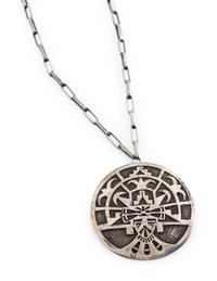 Silver Overlay Shalako Pendant, with Silver Chain