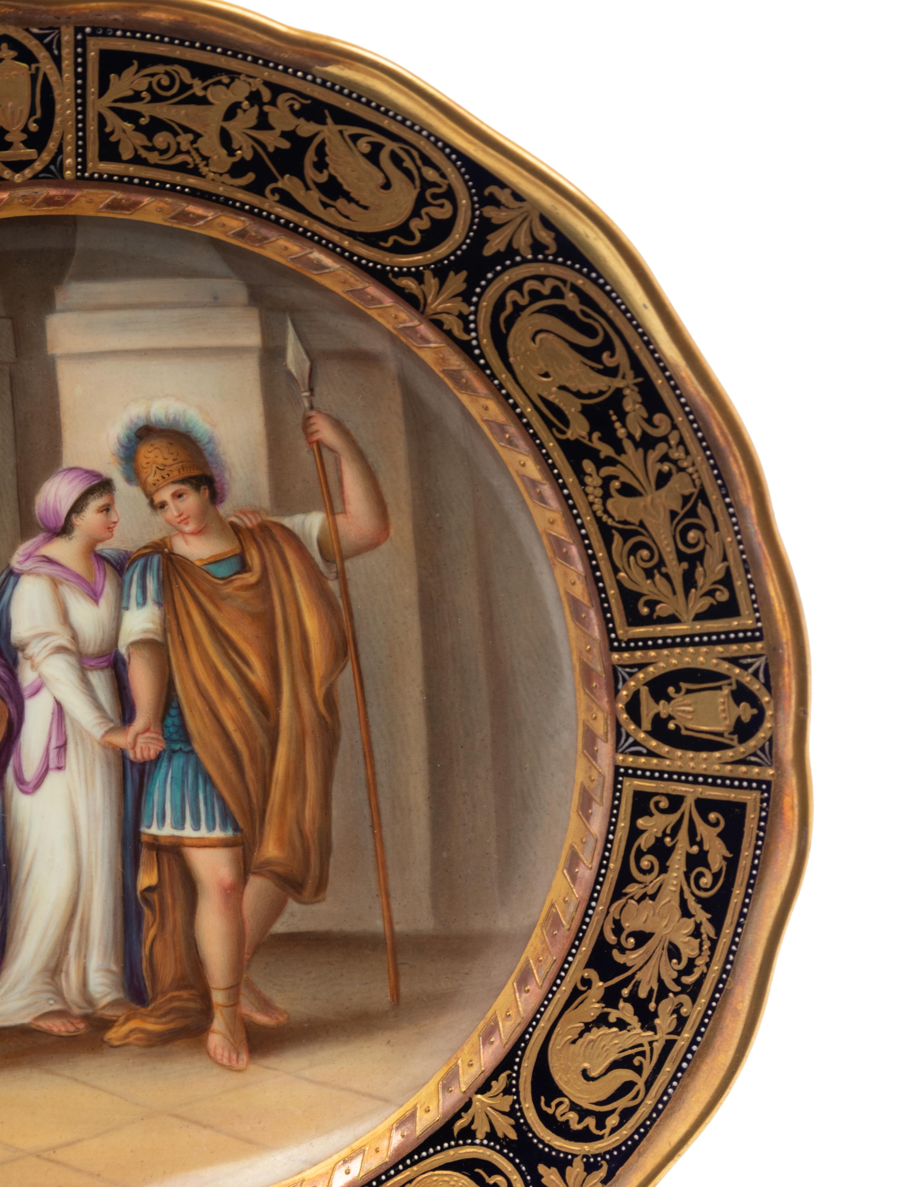 A Meissen Porcelain Plate Depicting a Classical Scene