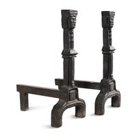 A Pair of Gothic Style Iron Andirons