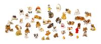 A Group of Sixty-Four Bulldog Figures Width of widest 7 inches.