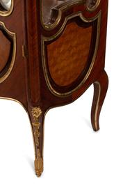 A Louis XVI Style Marble-Top Vitrine Cabinet