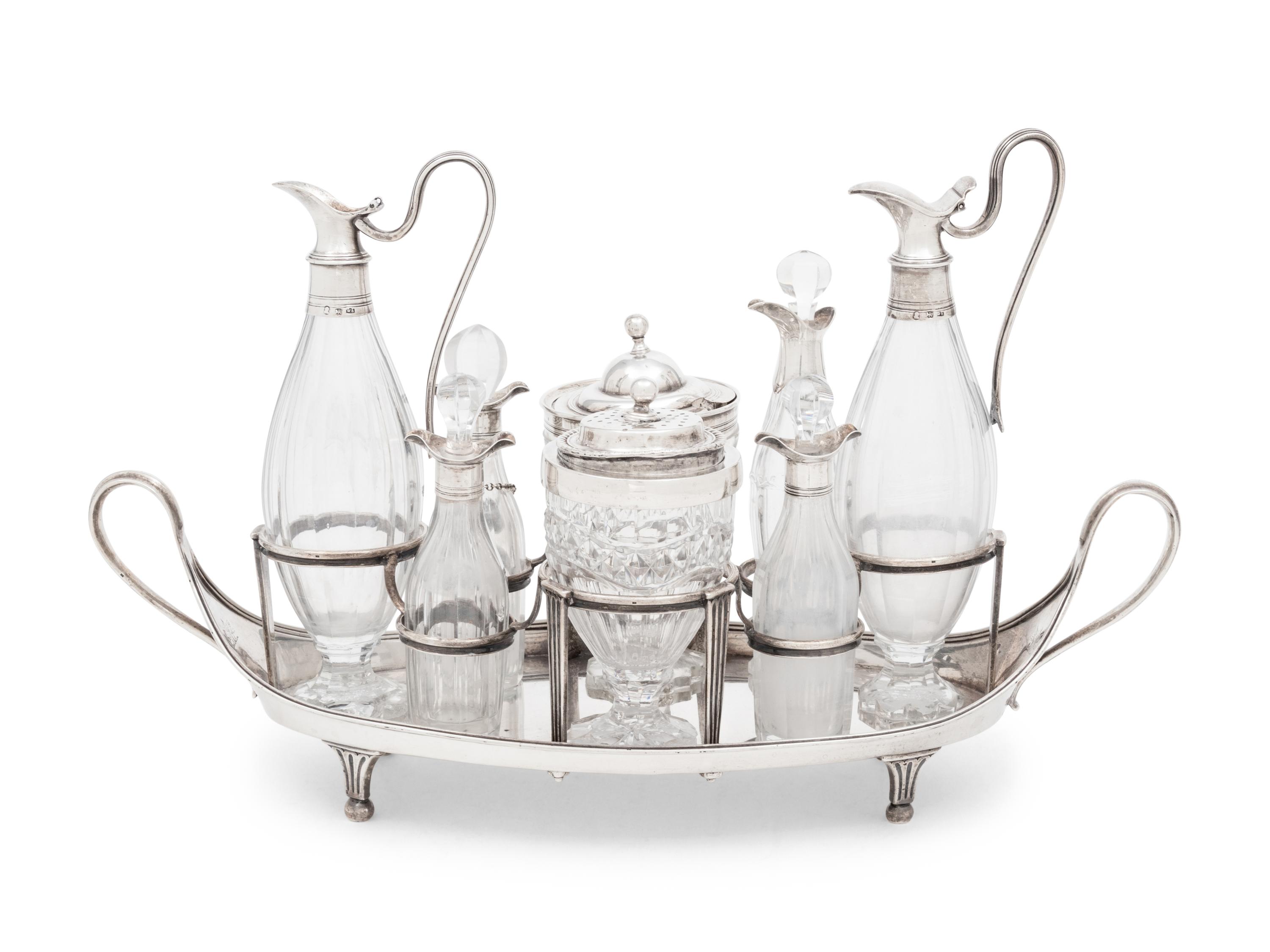 A George III Silver Cruet Set