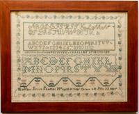 An American Sampler Height 13 x width 16 1/2 inches. — EARLY 19TH CENTURY