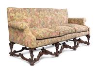 A William and Mary Style Carved Walnut Sofa