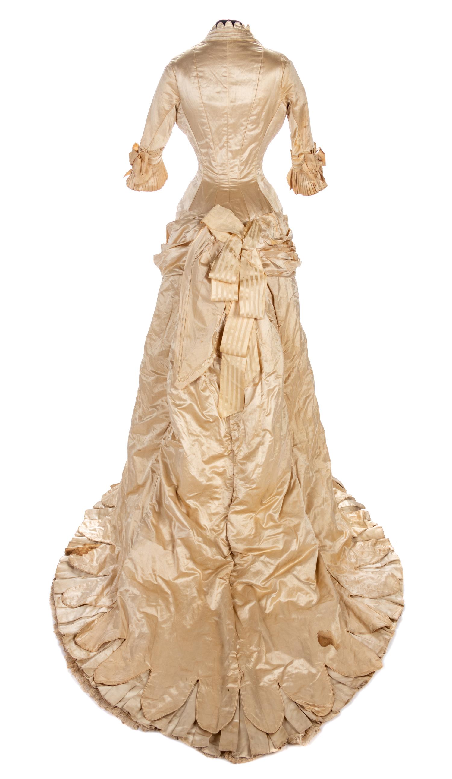 One-Piece Satin Wedding Dress, 1880s