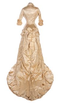 One-Piece Satin Wedding Dress, 1880s